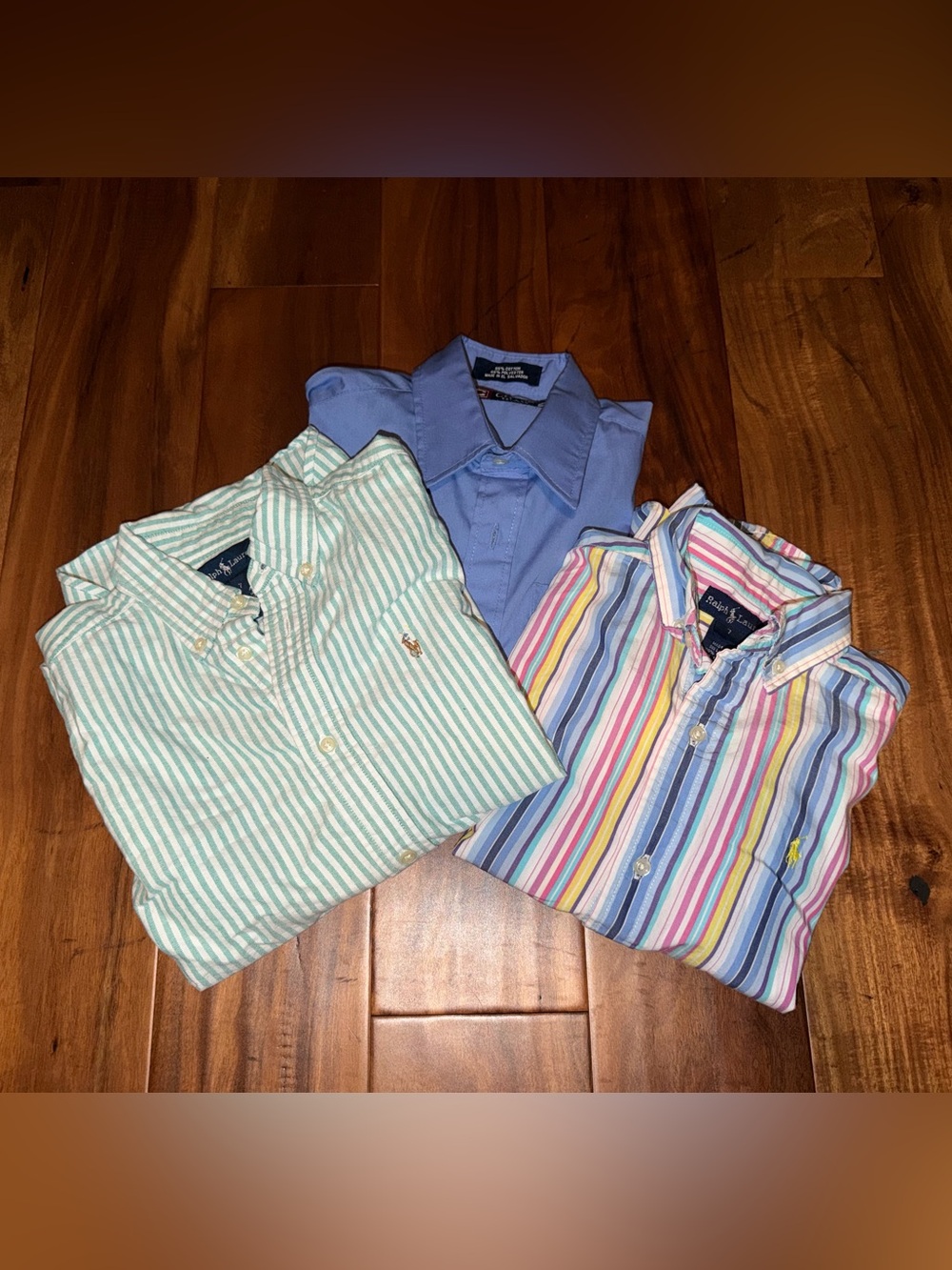 3 Boys long sleeve dress shirt bundle
size 7